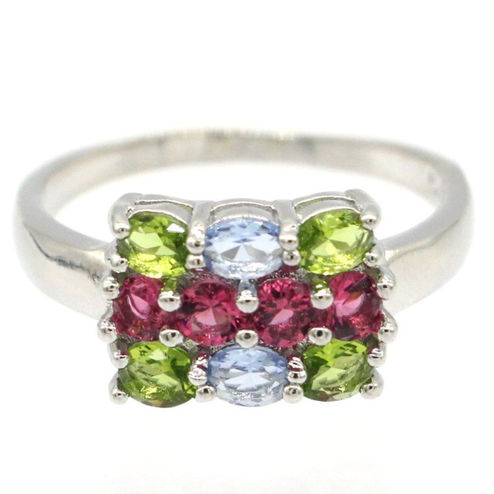 Peridot, Topaz & Tourmaline in a 925 SS Filled Ring (6) - Picture 2 of 10